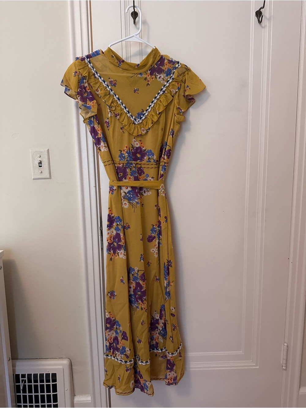 Coach Floral Tie-Neck Midi